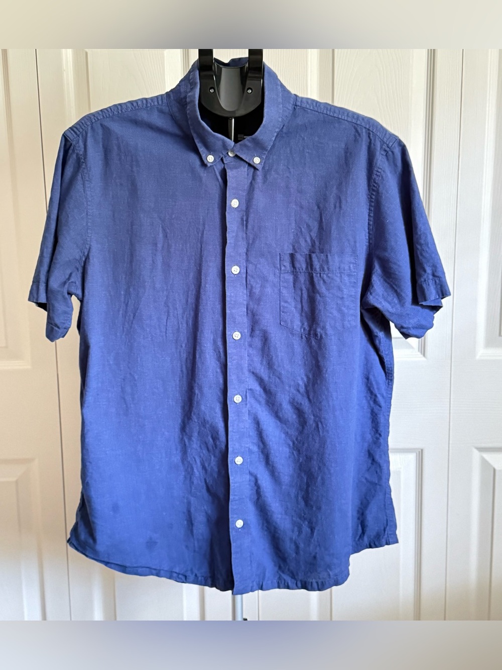 14th & Union Linen Short-Sleeve Button-Down Shirt - Blue